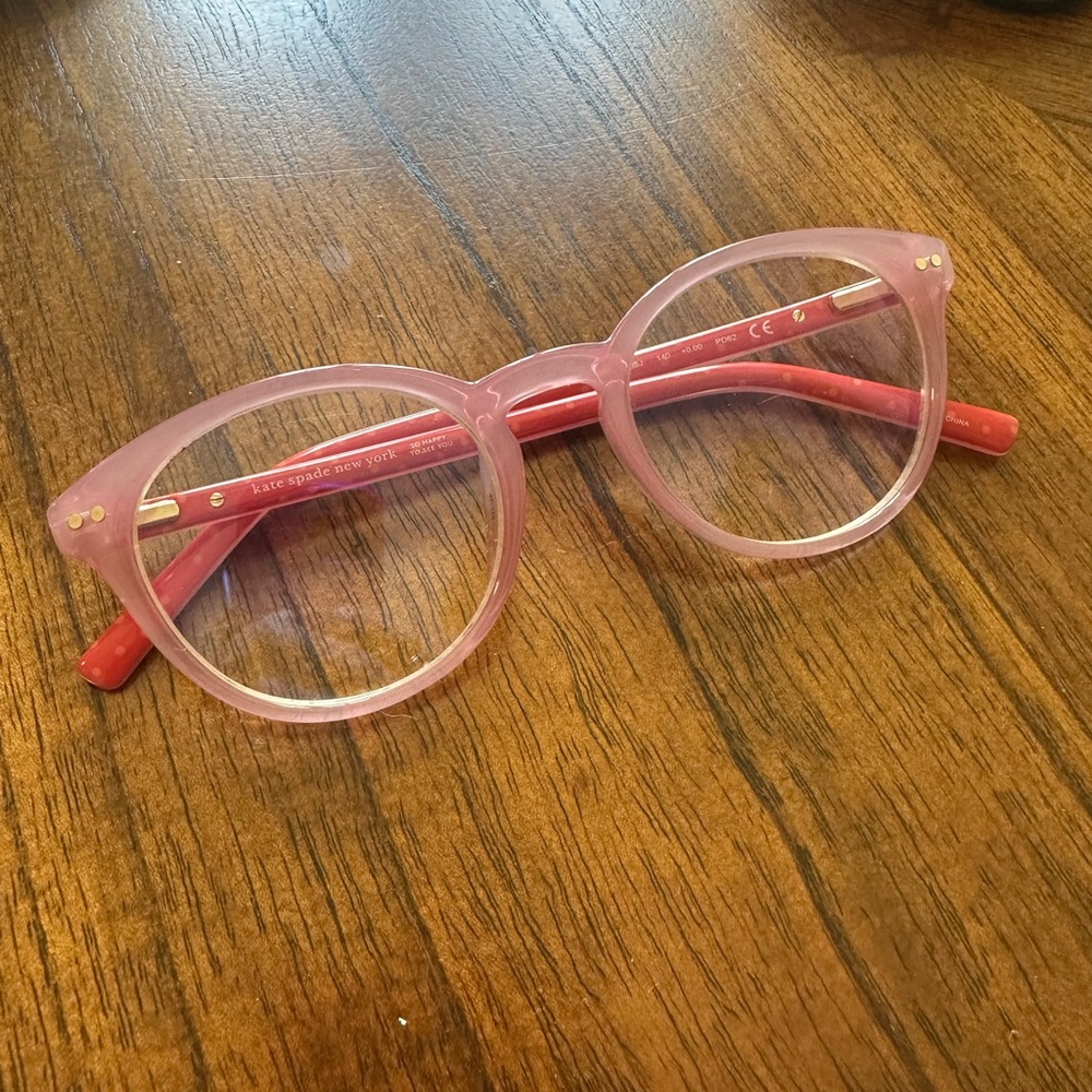 Kate Spade Pink and Red Round Glasses